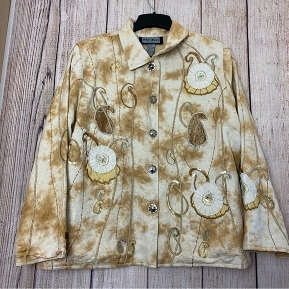 indigo moon Jackets & Blazers - Vintage 90s Womens Indigo Moon Fairy Grunge Patchwork Bohemian Jacket Size 1X